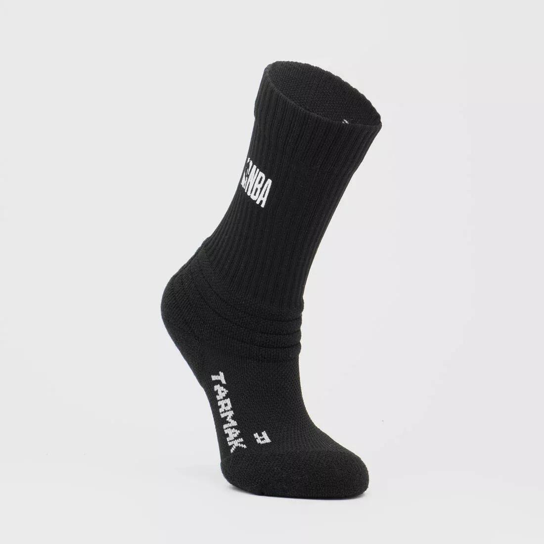 GRAPHITE BLACK Kids' Basketball Socks SO900 NBA 2 Pairs, , large image number 2
