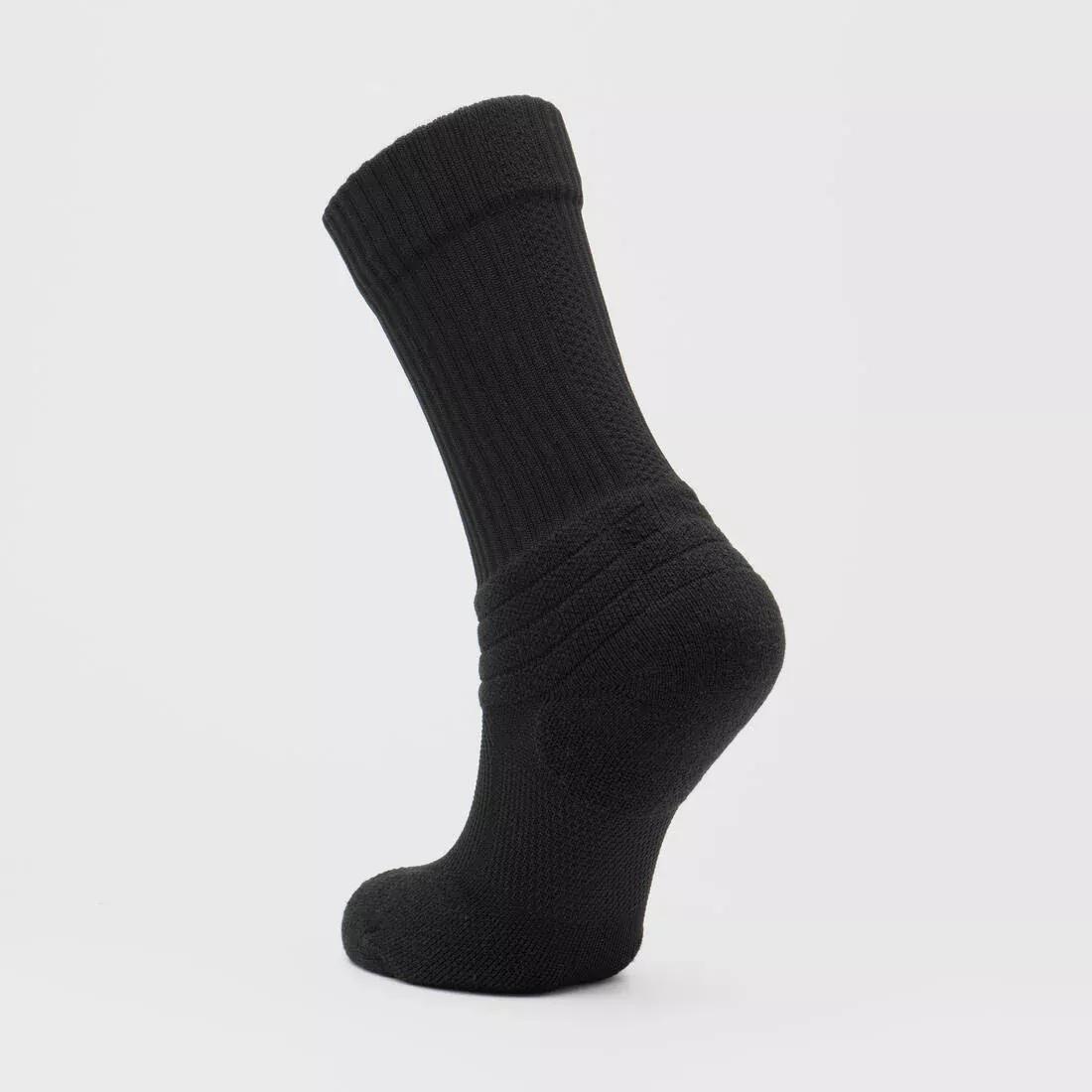 GRAPHITE BLACK Kids' Basketball Socks SO900 NBA 2 Pairs, , large image number 3