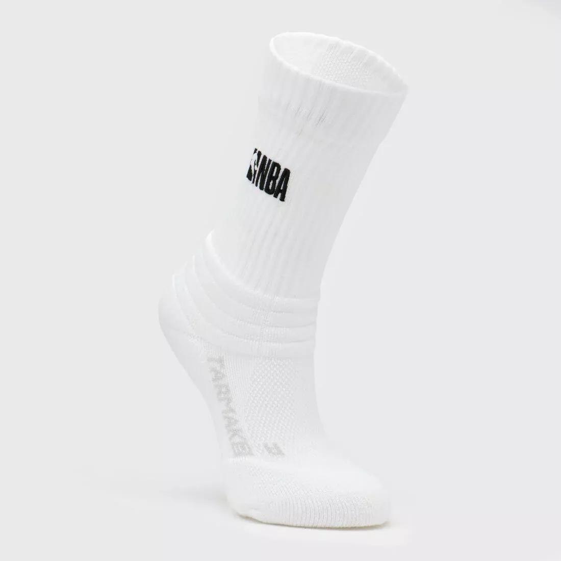 Kids' Basketball Socks So900 Nba 2 Pairs, White, , large image number 2