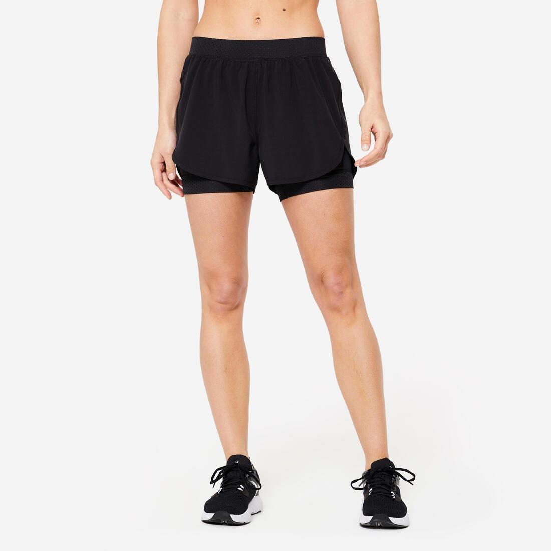Women 2-In-1 Anti-Chafing Fitness Cardio Shorts, Green, , large image number 12