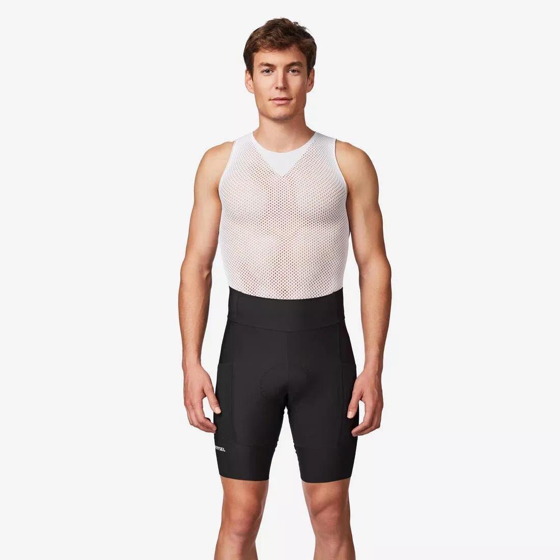 Men Bibless Road Cycling Shorts - Endurance - EDR, Black, No Color, medium