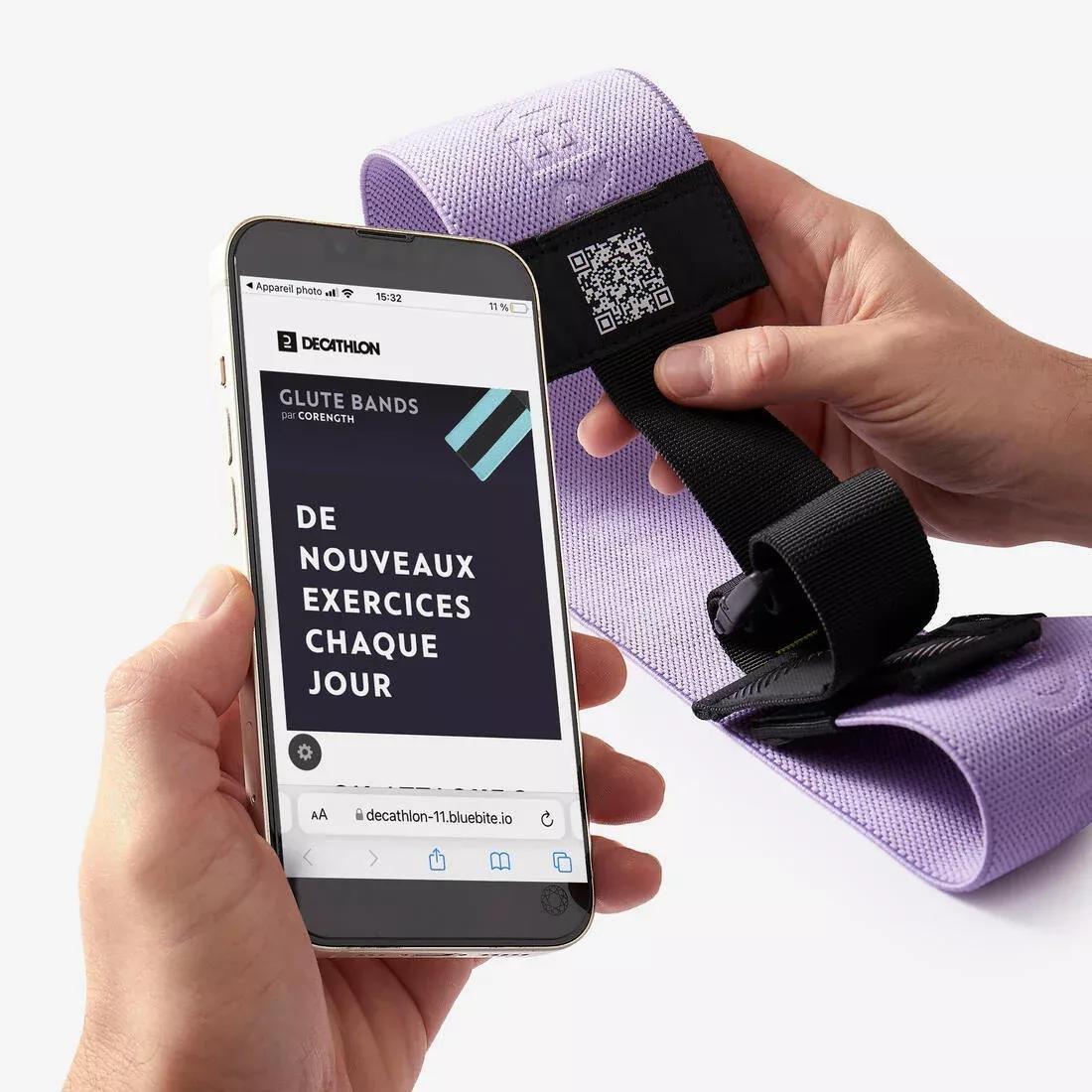 Weight Training Adjustable Length Glute Band 22 kg - Fast Glute Band, Purple, No Color, large image number 3