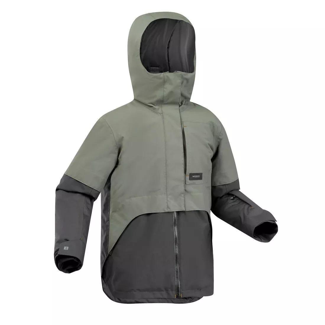 Kids Boys High Resistance Long Snowboard Jacket - SNB 500, Khaki, 5401_000, medium