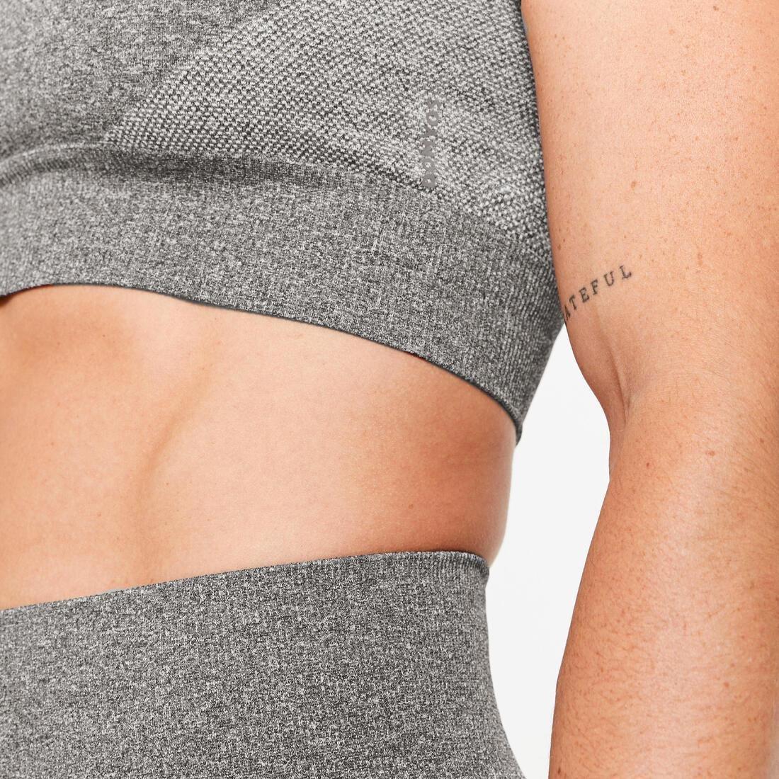 Seamless Short-Sleeved Cropped Fitness T-Shirt, , large image number 1