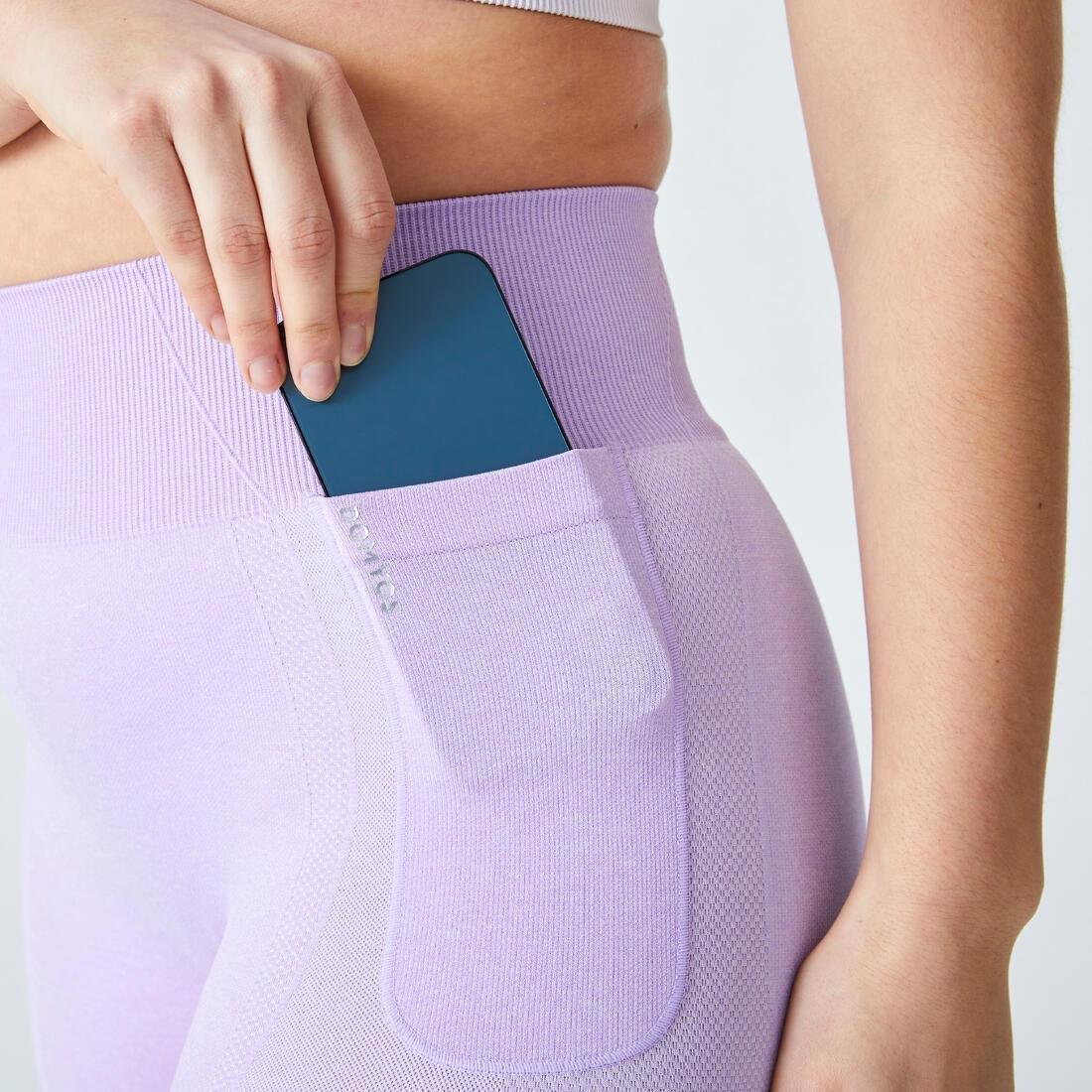 High-Waisted Seamless Fitness Leggings with Phone Pocket, seafom green, , large image number 3