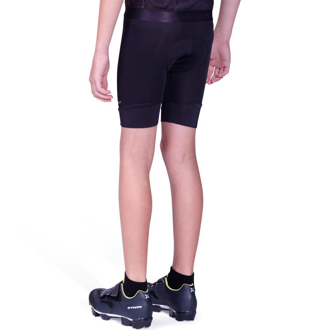 Kids Unisex 7-13 Years Cycling Shorts - 100, Black, No Color, medium