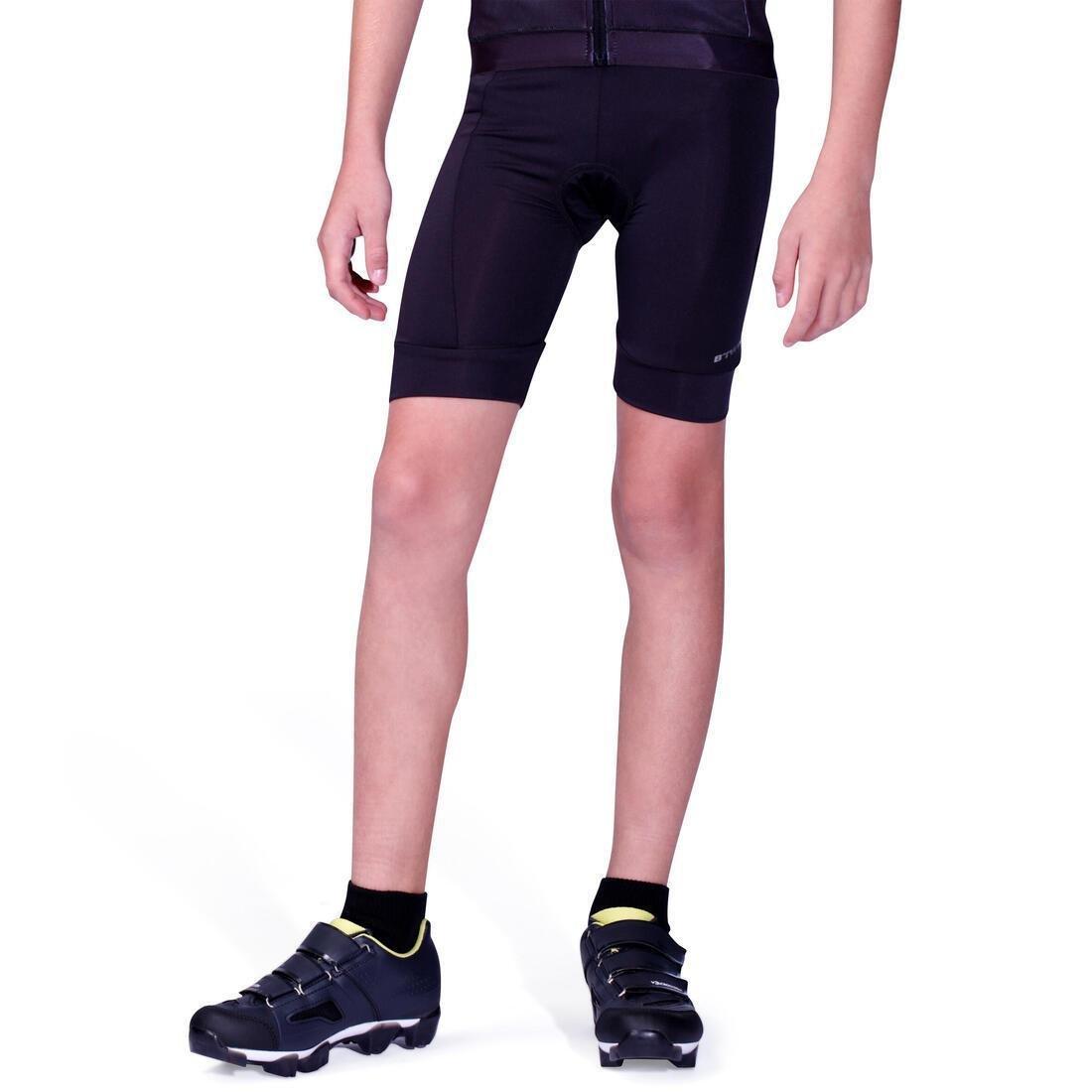 Kids Unisex 7-13 Years Cycling Shorts - 100, Black, No Color, medium