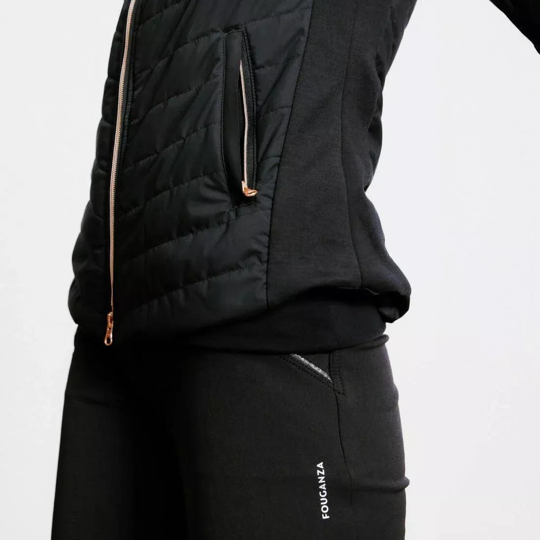 Women Sleeveless Horse Riding Down Jacket - 500 Zip, Black, 5401_000, large image number 4