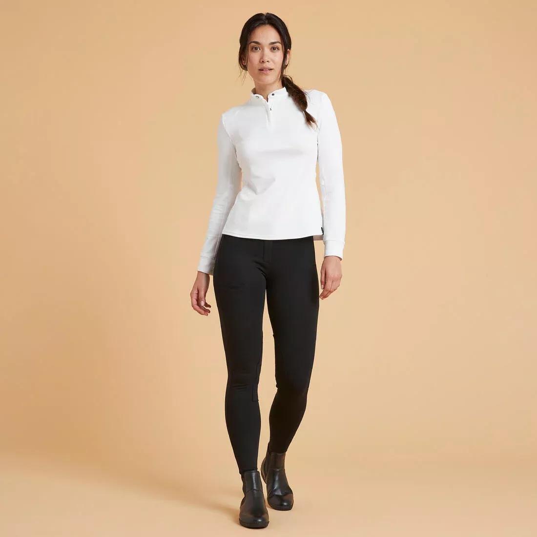Women Horse Riding Jodhpurs - 100, Black, No Color, large image number 3