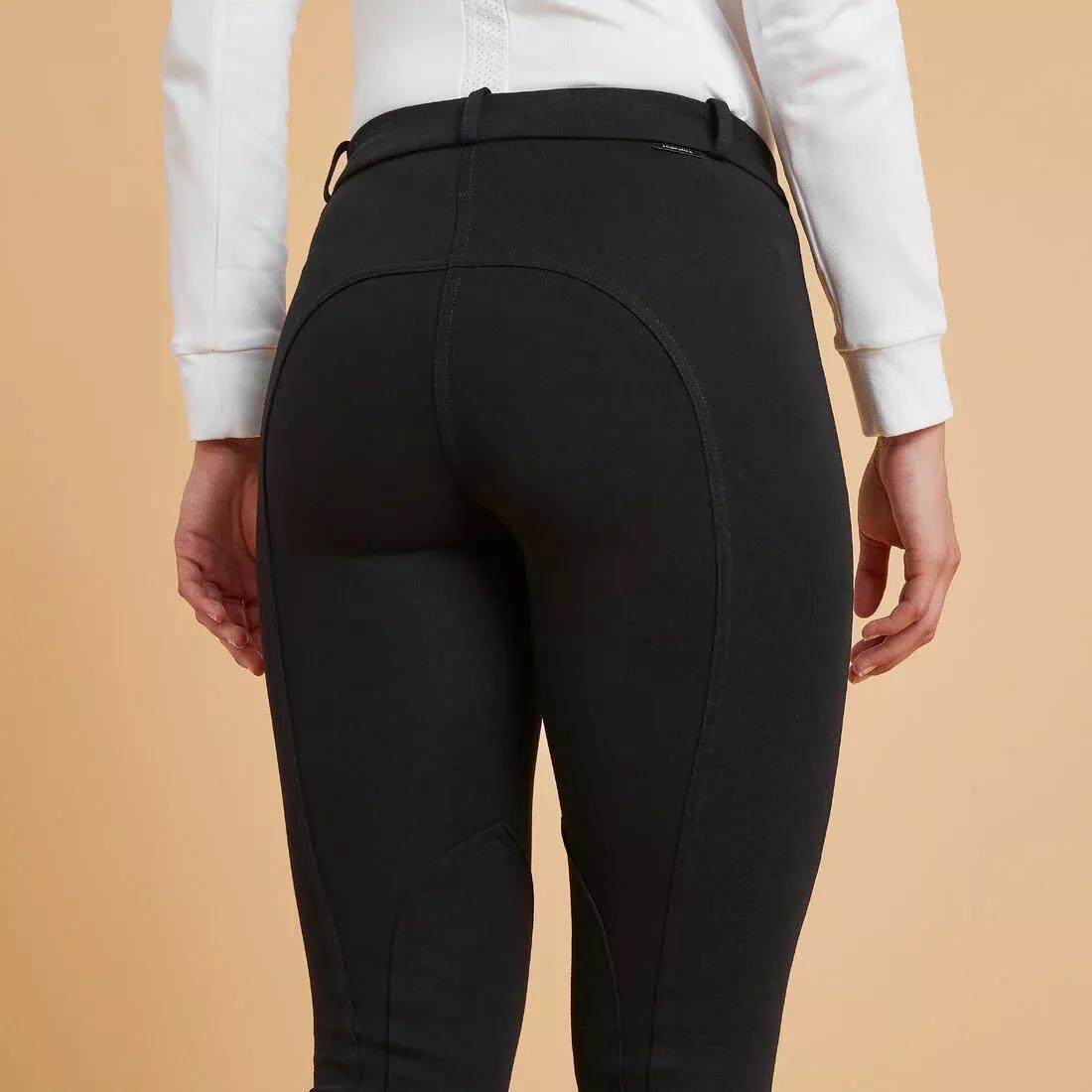 Women Horse Riding Jodhpurs - 100, Black, No Color, large image number 4