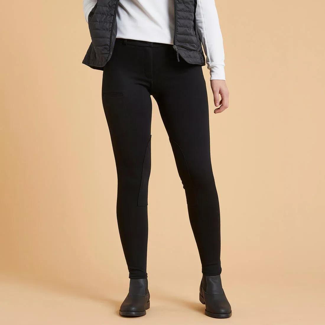 Women Horse Riding Jodhpurs - 100, Black, No Color, large image number 7