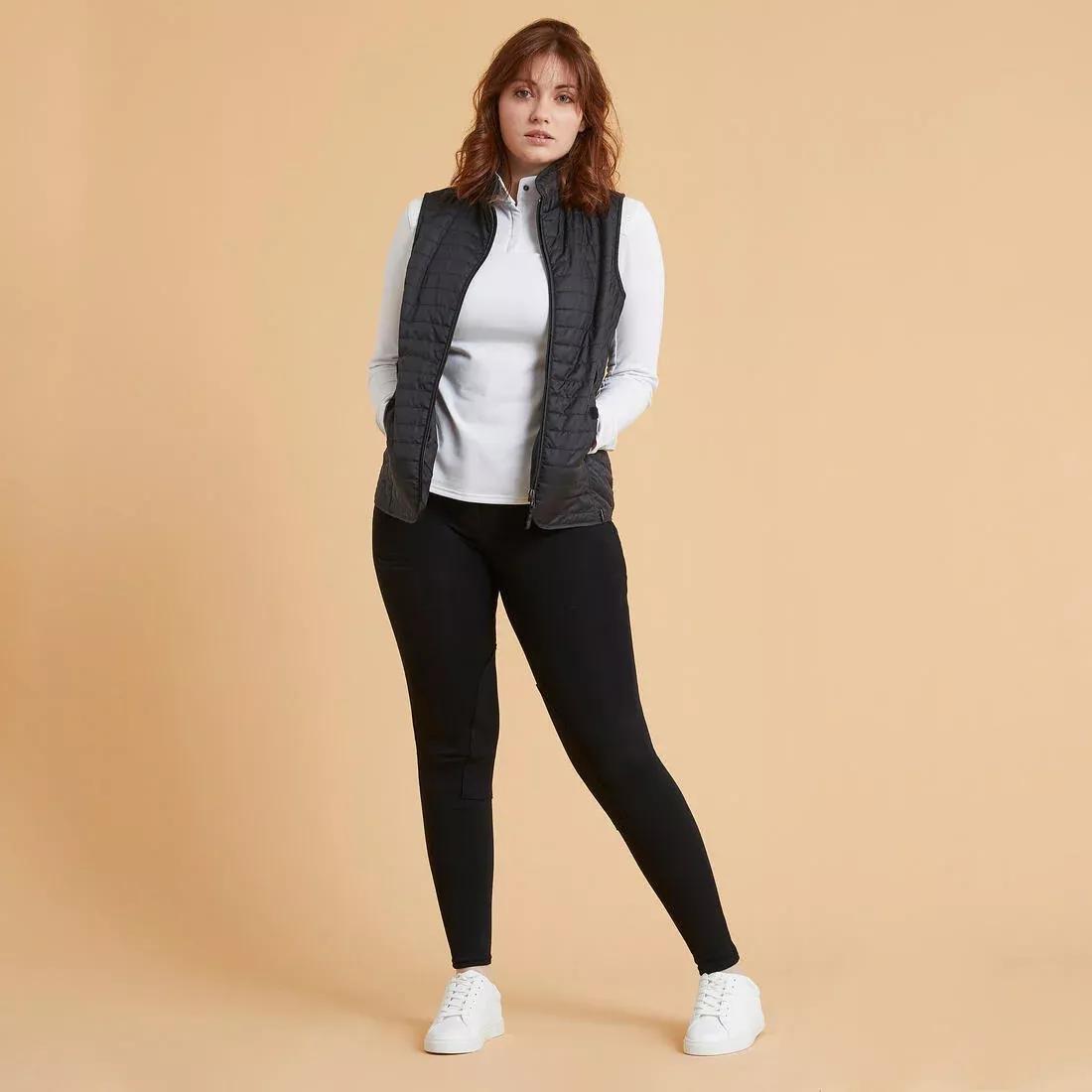 Women Horse Riding Jodhpurs - 100, Black, No Color, large image number 8