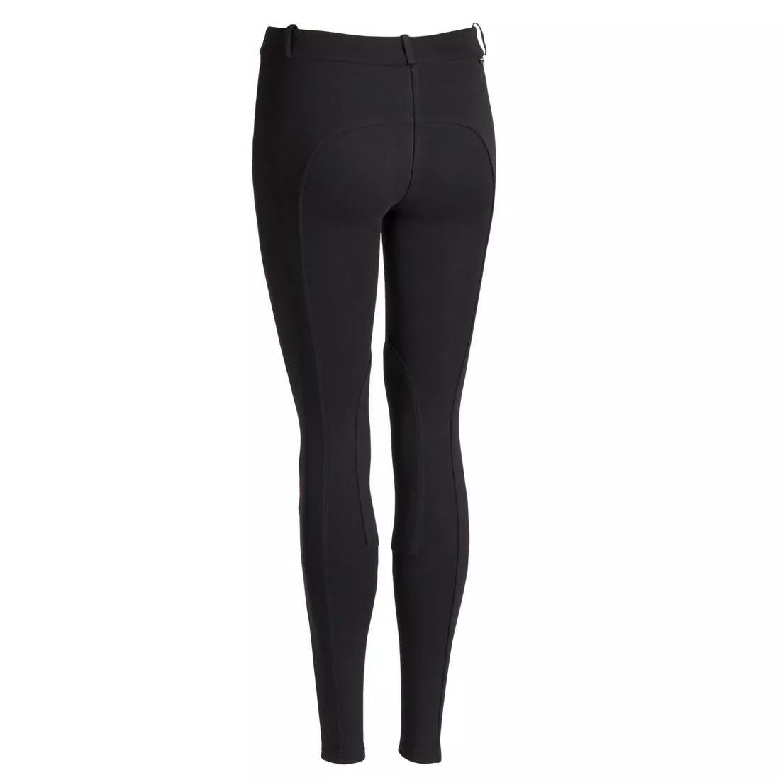 Women Horse Riding Jodhpurs - 100, Black, No Color, medium