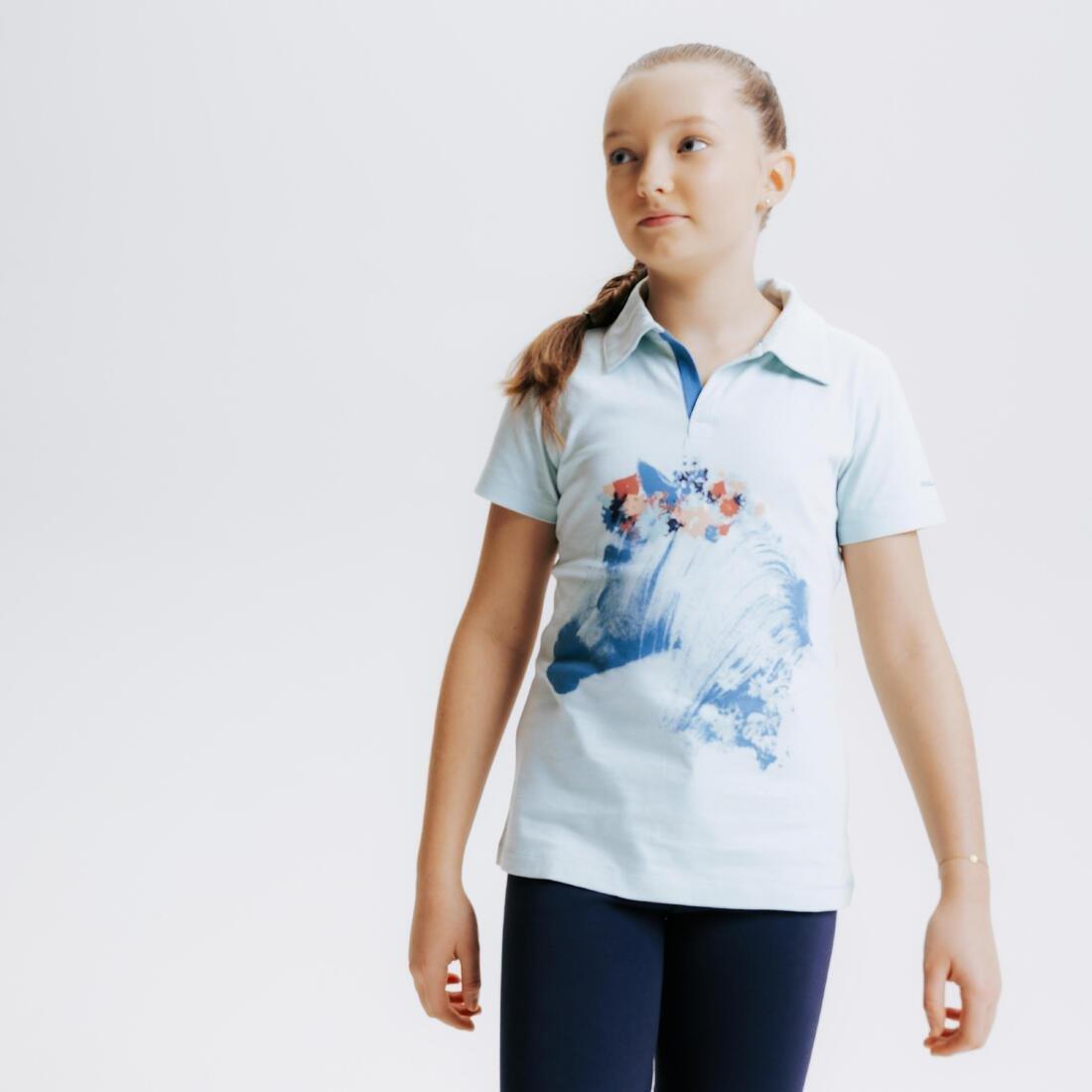 Horse Riding Short-Sleeved Polo Shirt - 100, White, , large image number 5