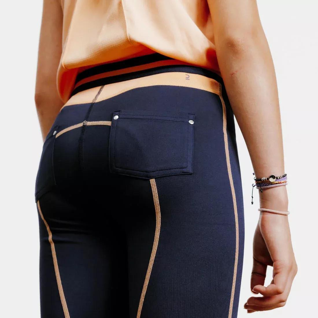 Kids Unisex Light Horse Riding Leggings 100, Blue, No Color, large image number 6