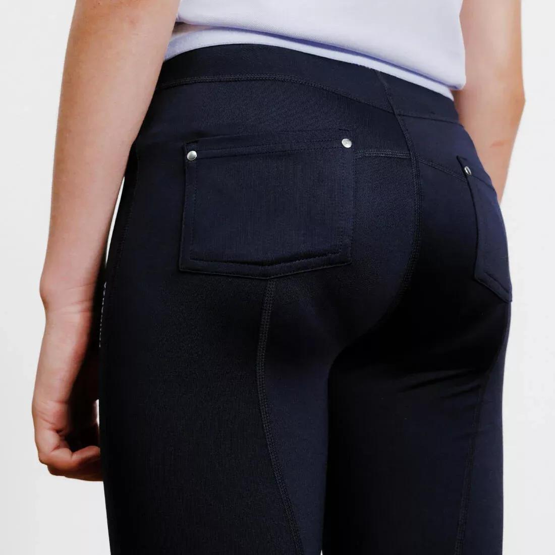 Kids Unisex Light Horse Riding Leggings 100, Blue, No Color, large image number 12