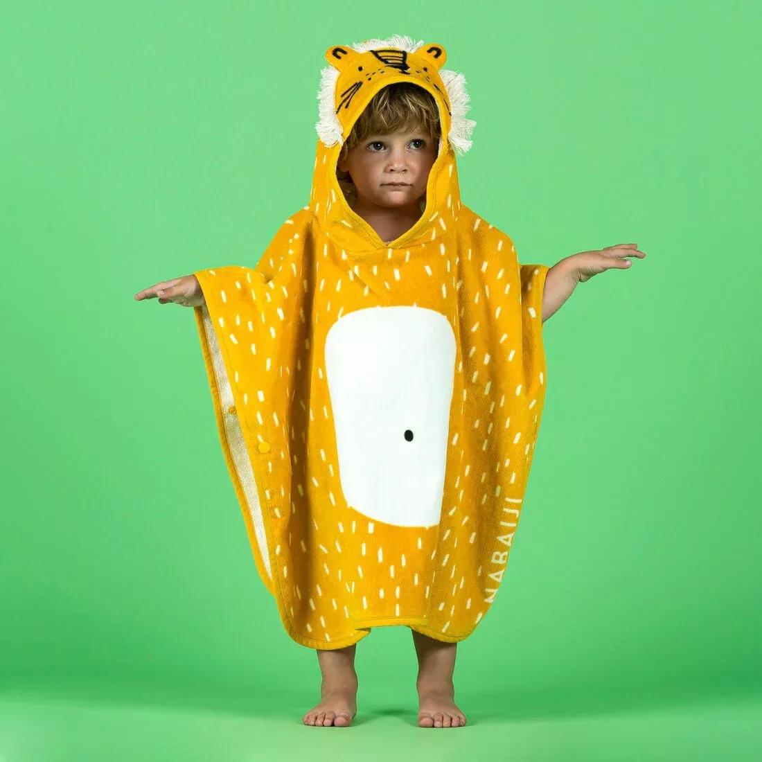 Kids Unisex cotton changing poncho - Lion, No Color, large image number 1