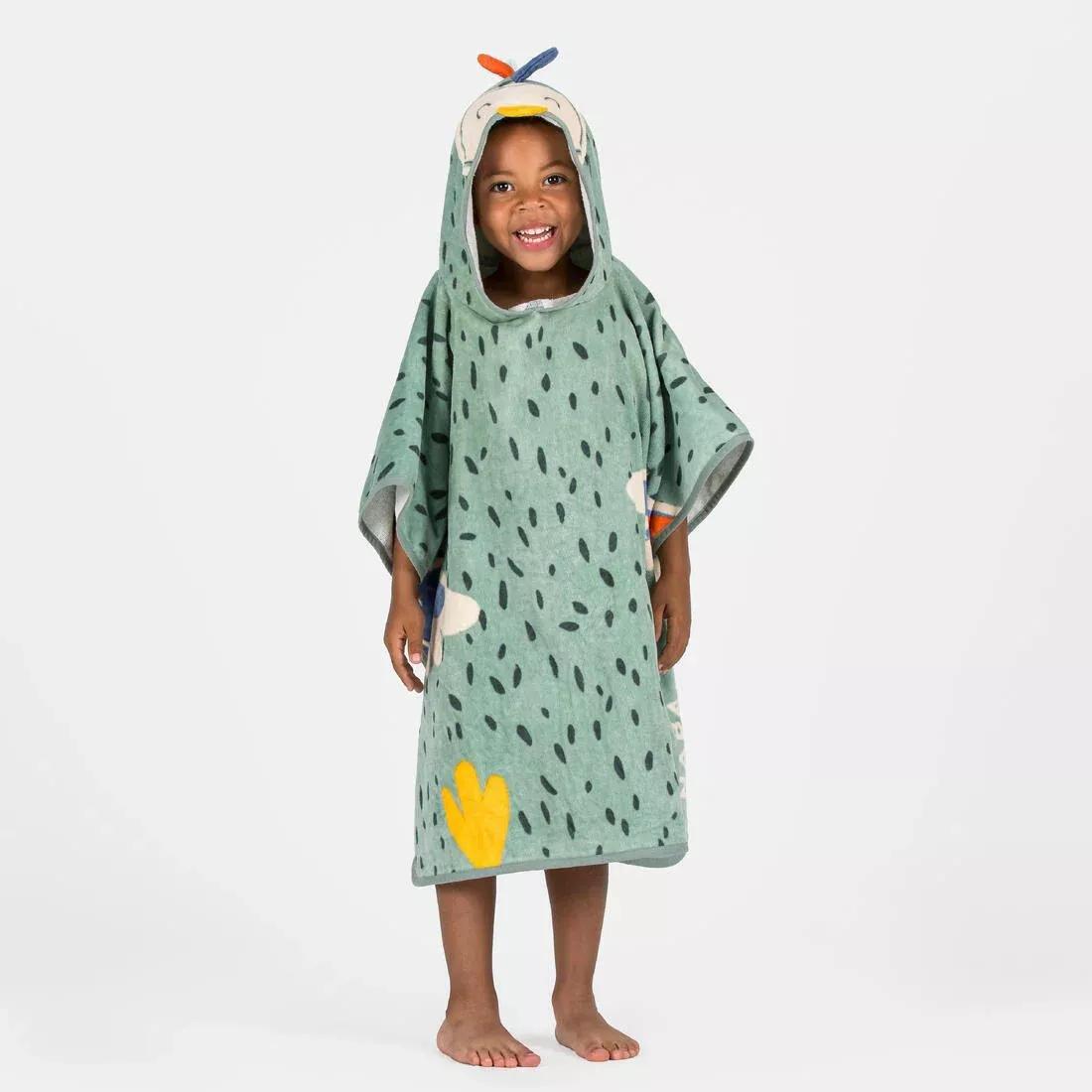 Kids Unisex poncho, Green, No Color, medium