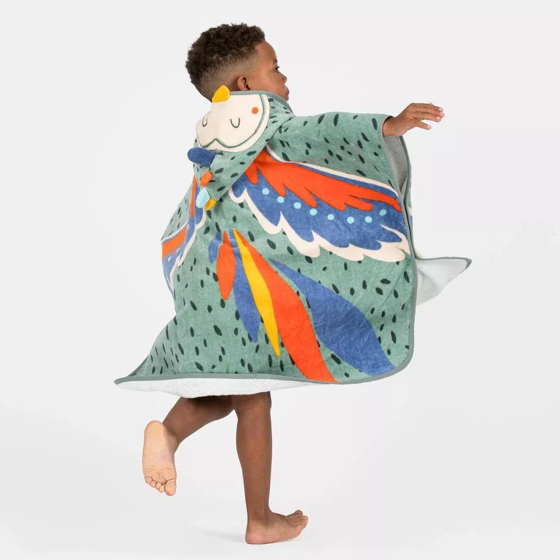 Kids Unisex poncho, Green, No Color, medium