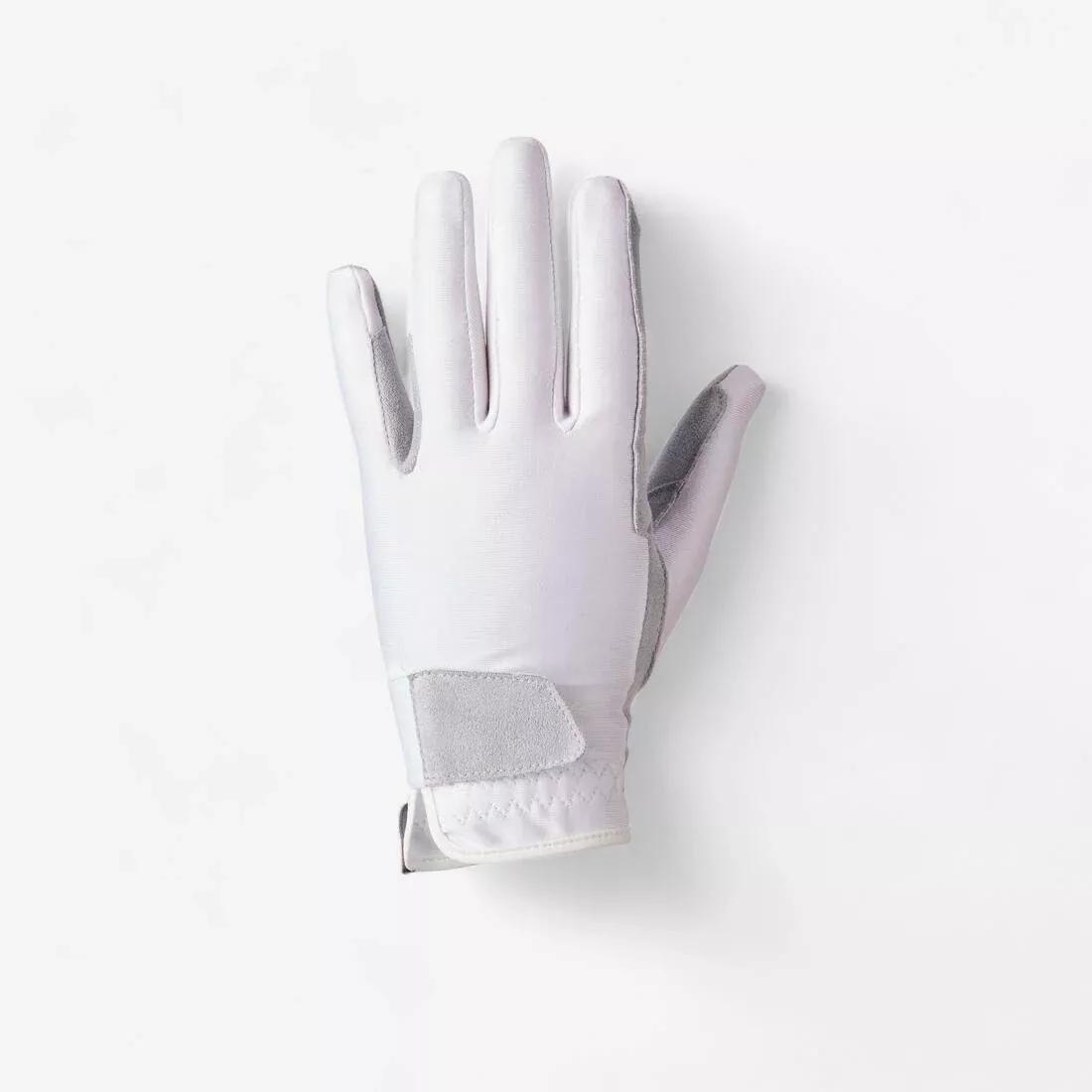 Kids Horse Riding Gloves, White, No Color, medium