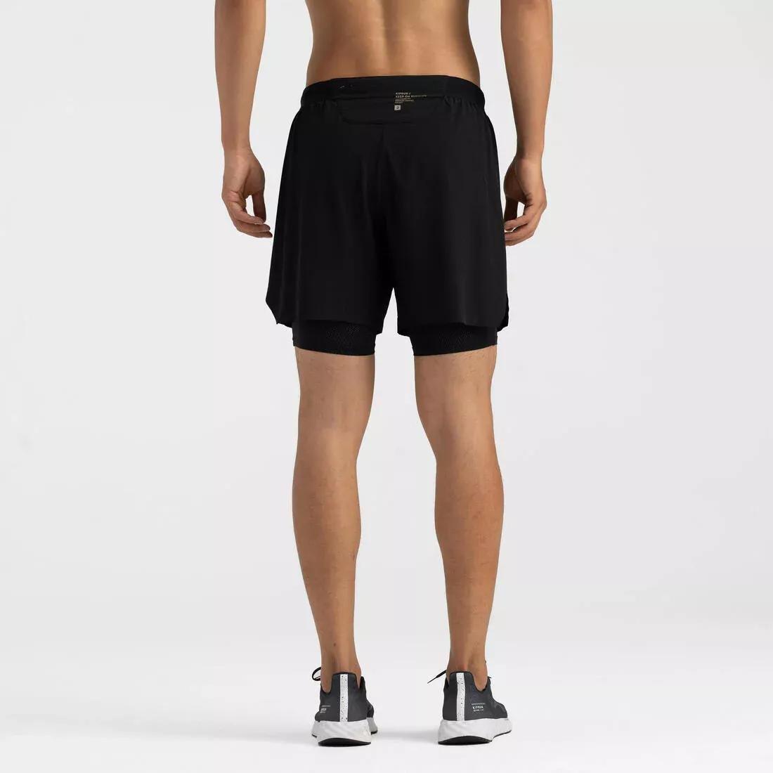 Men Running 2-In-1 Tight Shorts, Black, 5401_000, medium
