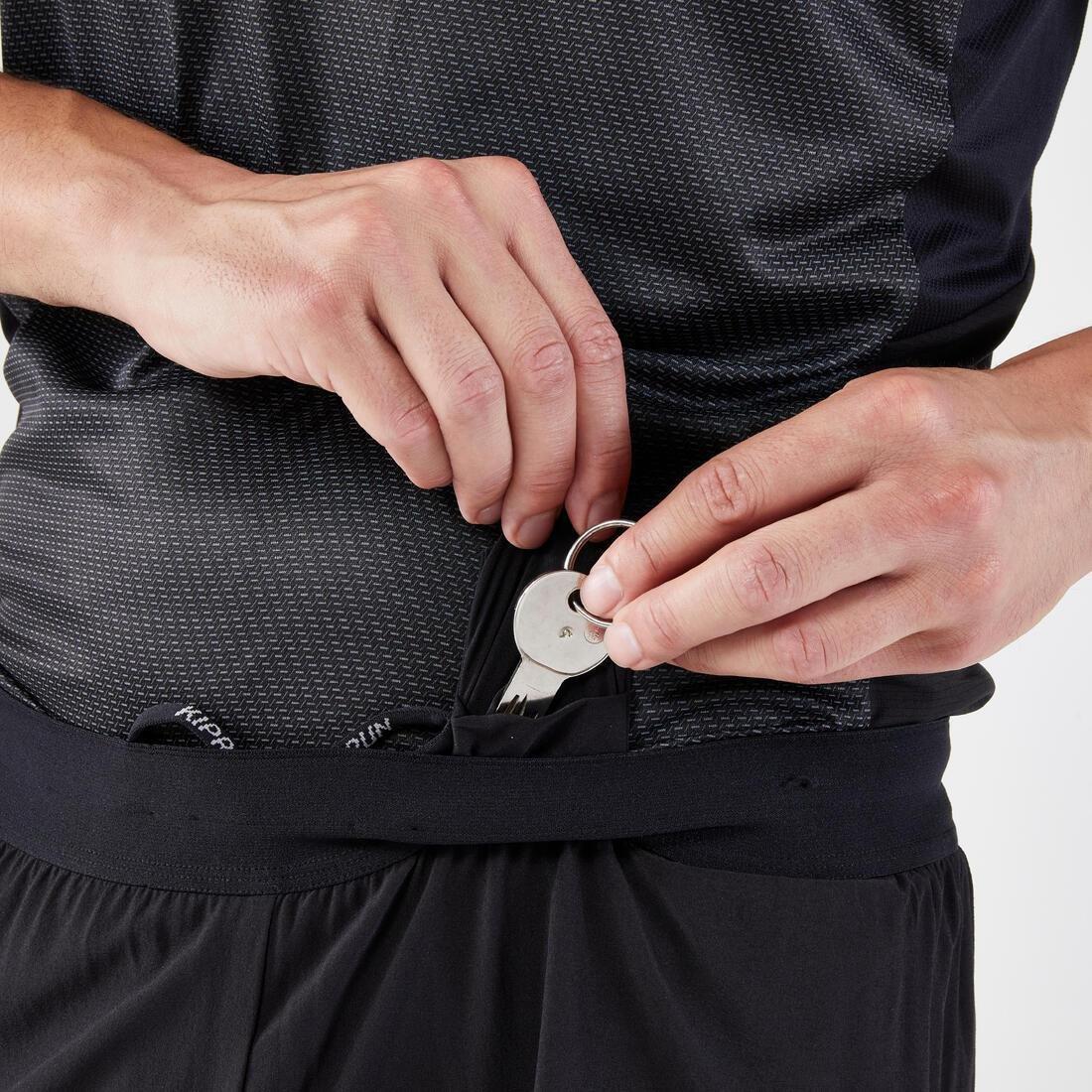 Men Running 2-In-1 Tight Shorts, Black, 5401_000, large image number 4