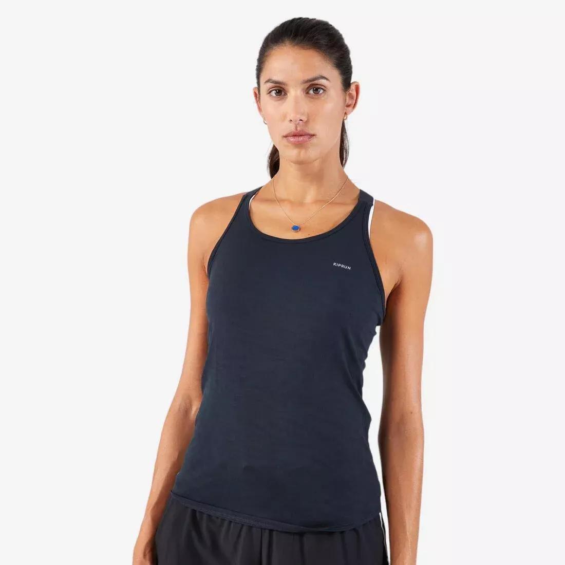 Women Comfort Seamless Running Tank Top - Kiprun Run 500, Grey, No Color, large image number 0