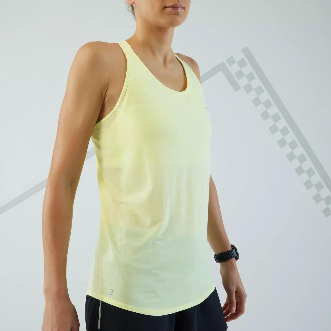 Women Comfort Seamless Running Tank Top - Kiprun Run 500, Grey, No Color, large image number 6