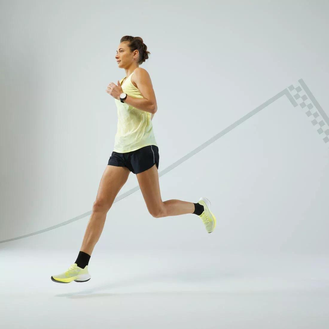 Women Comfort Seamless Running Tank Top - Kiprun Run 500, Yellow, 5401_000, large image number 8