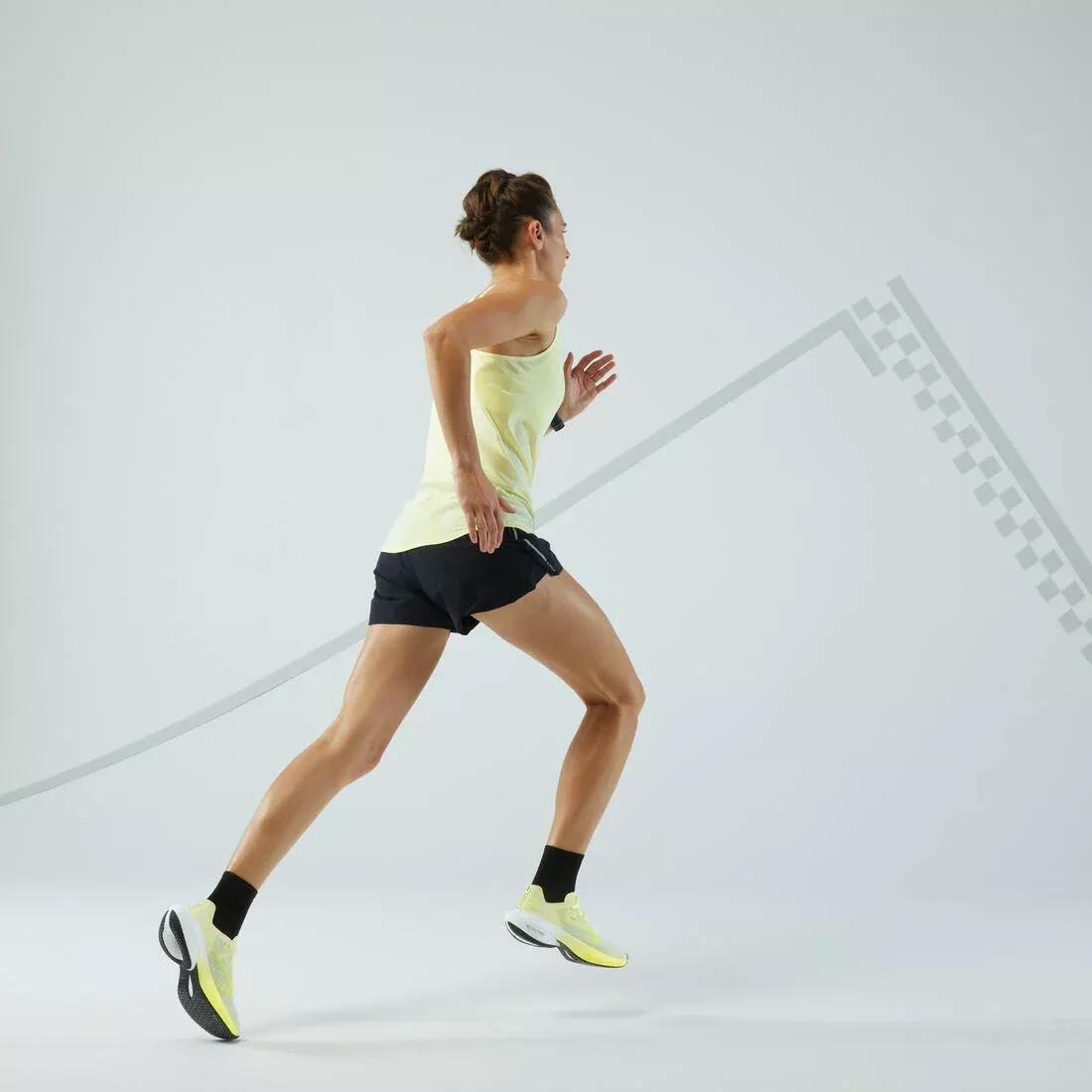 Women Comfort Seamless Running Tank Top - Kiprun Run 500, Yellow, 5401_000, large image number 9