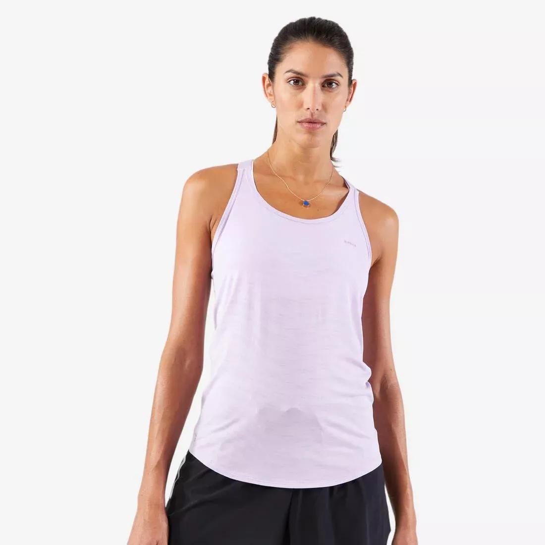 Women Kiprun Run 500 Comfort Seamless Running Tank Top, Grey, , large image number 0