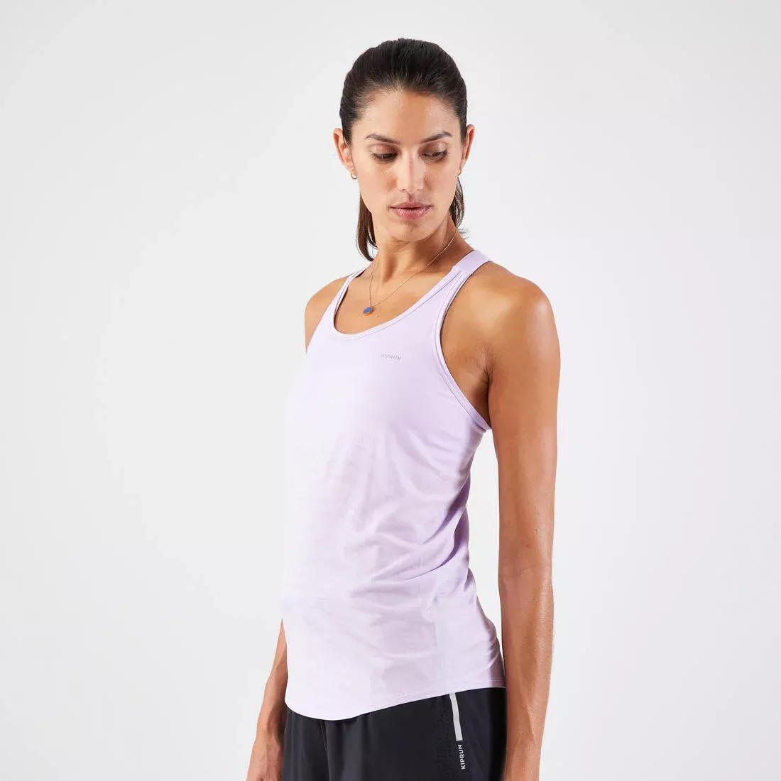 Women Kiprun Run 500 Comfort Seamless Running Tank Top, Grey, , large image number 1
