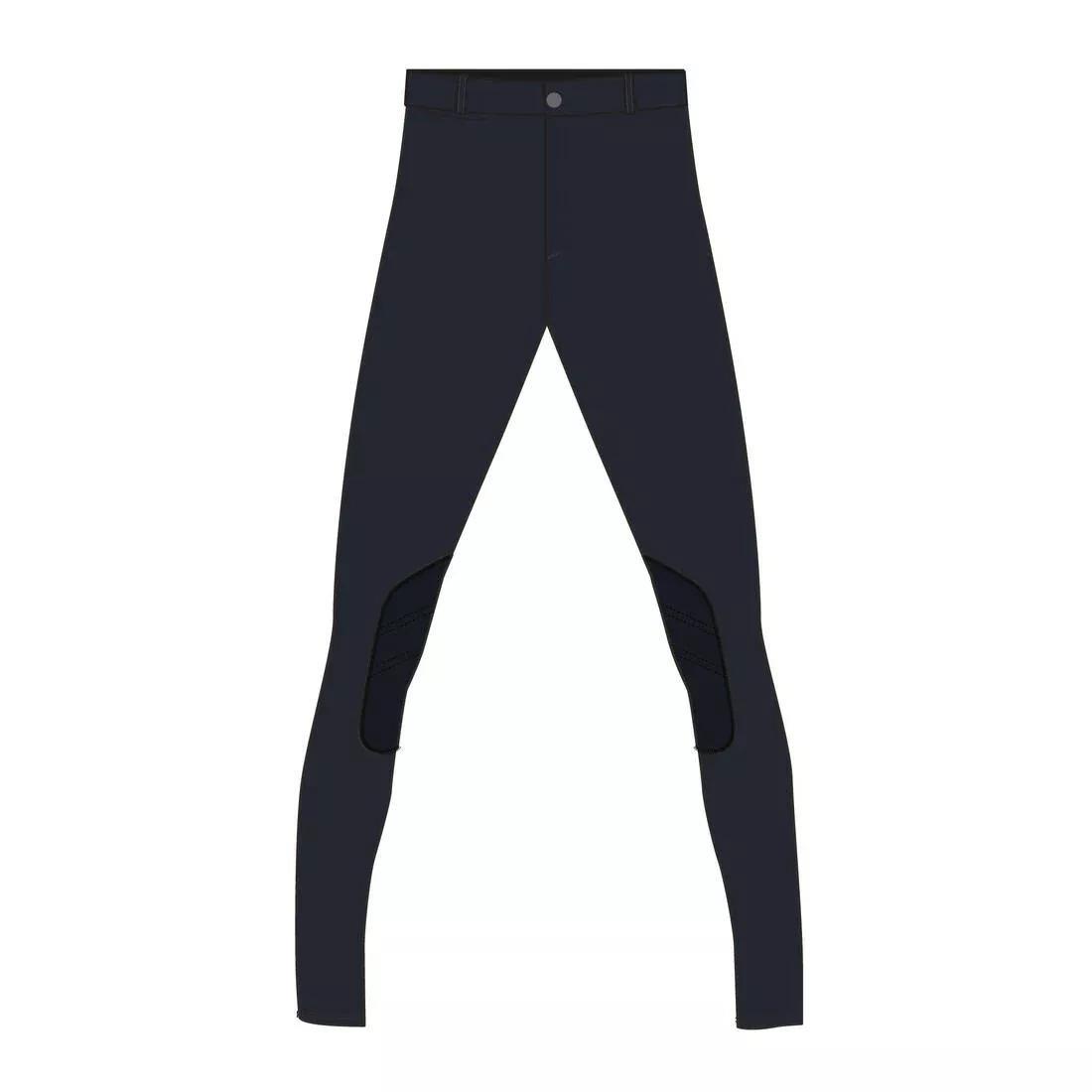 Kids Boys Horse Riding Suede Patch Jodhpurs - 140, Navy, , large image number 14