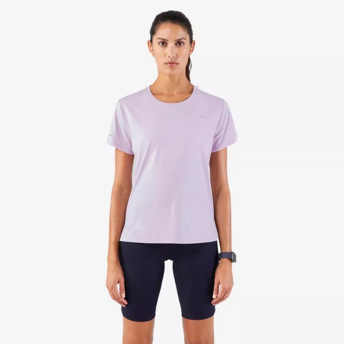Run 500 Dry Women Breathable Running T-Shirt, Purple, No Color, medium