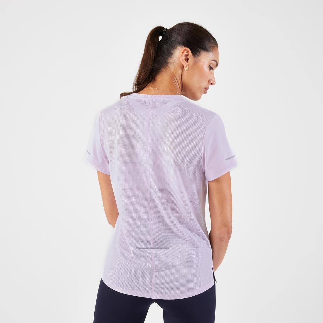 Run 500 Dry Women Breathable Running T-Shirt, Purple, No Color, medium