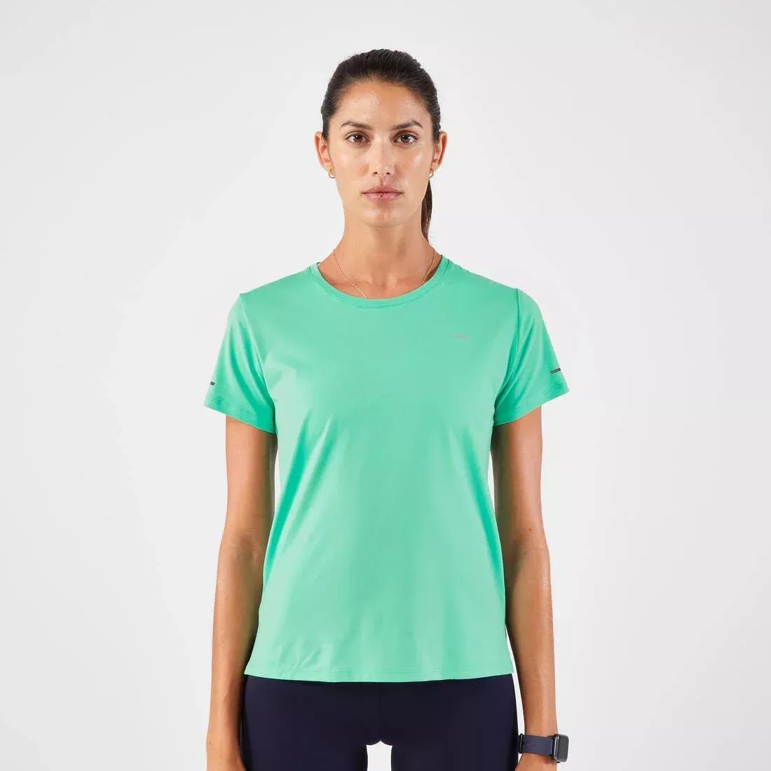 Run 500 Dry Women Breathable Running T-Shirt, Green, No Color, medium