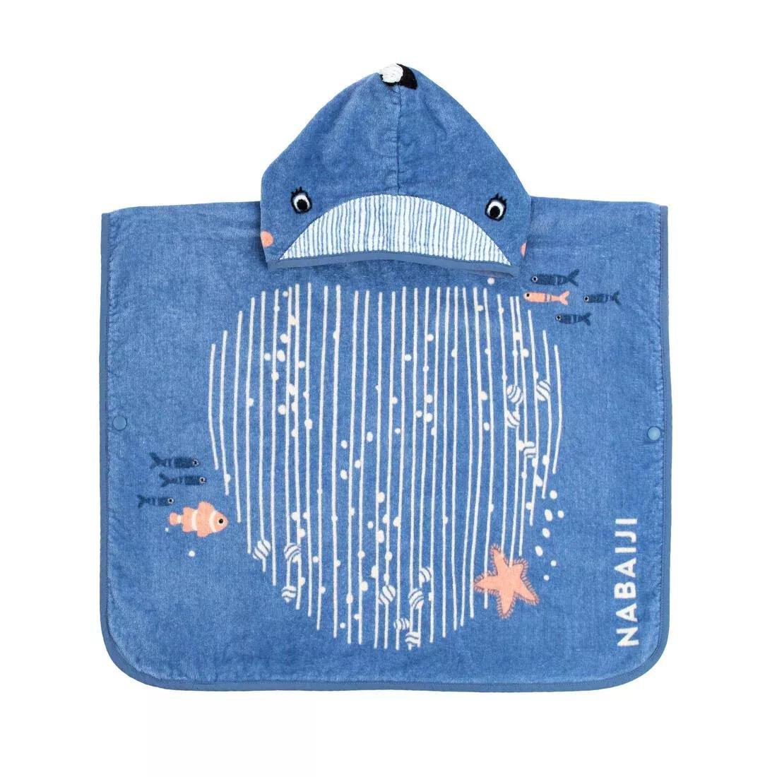 Kids Unisex cotton changing poncho, Blue, No Color, large image number 7