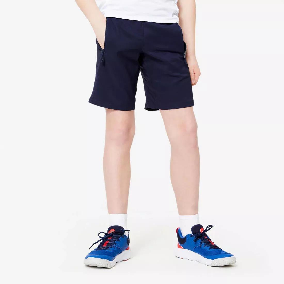 Kids Unisex Breathable Multisport Shorts, Blue, No Color, large image number 0