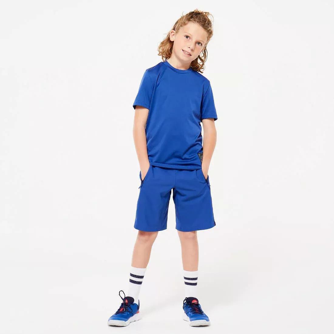 Kids Unisex Breathable Multisport Shorts, Blue, No Color, large image number 2