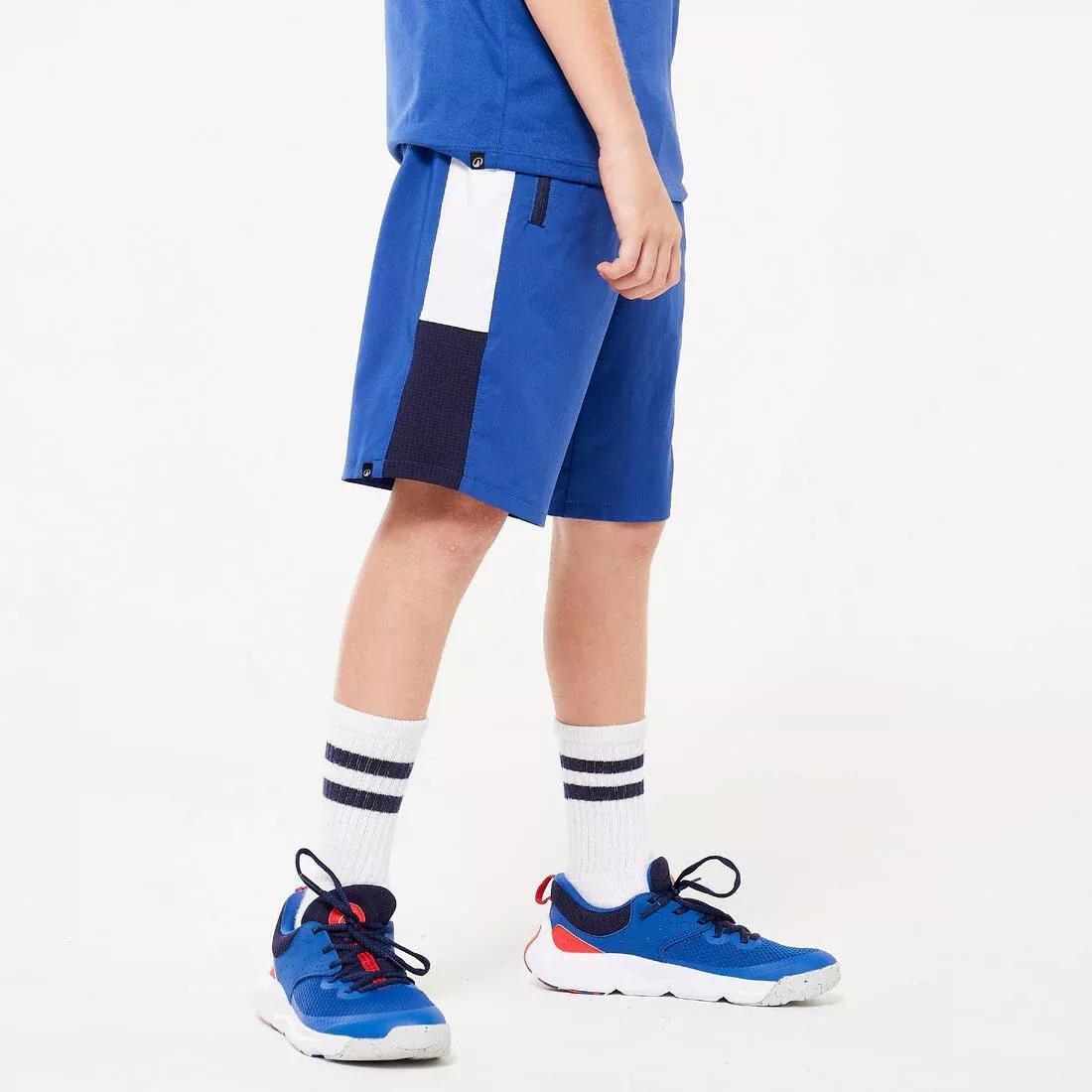 Kids Unisex Breathable Multisport Shorts, Blue, No Color, large image number 6
