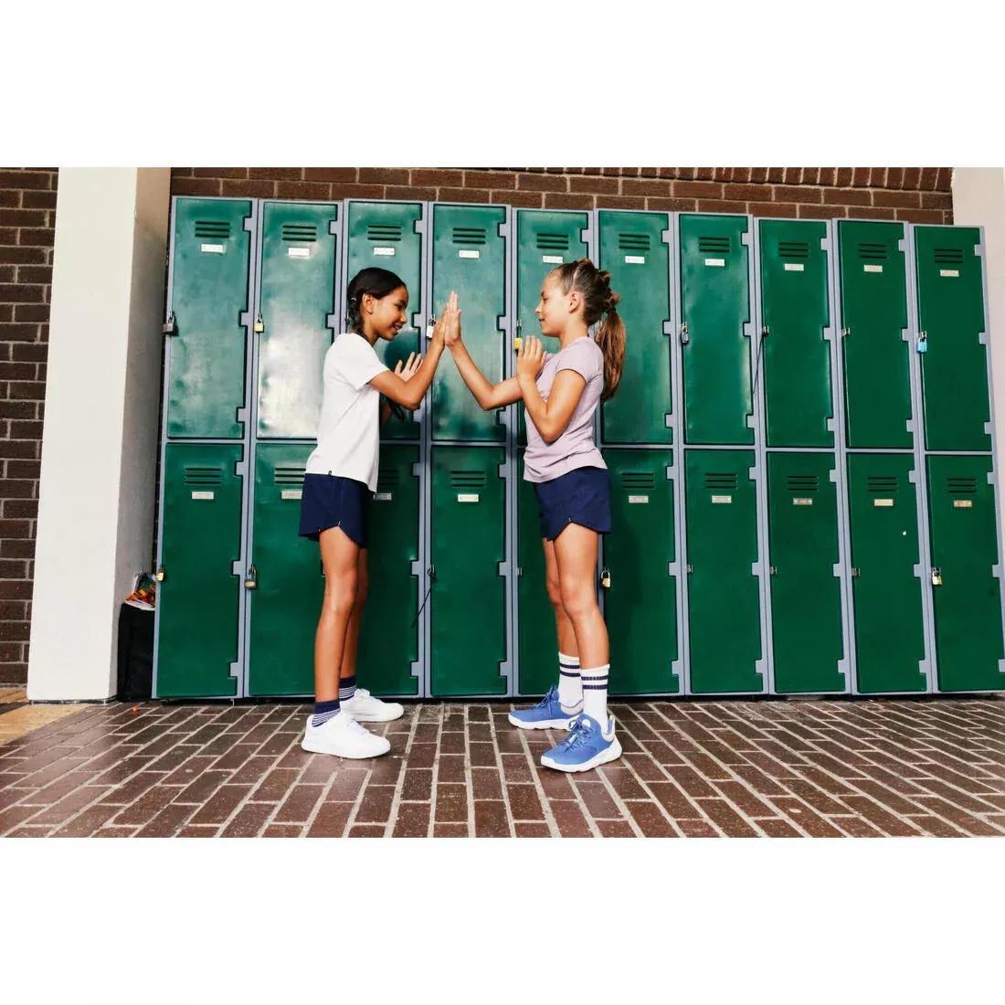 Kids Girls Multisport Cotton Shorts, Navy, No Color, large image number 6