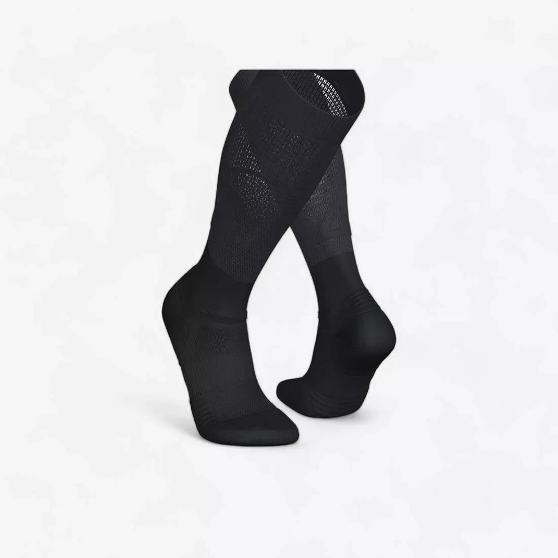 Compression Running Socks - 500, Black, No Color, medium