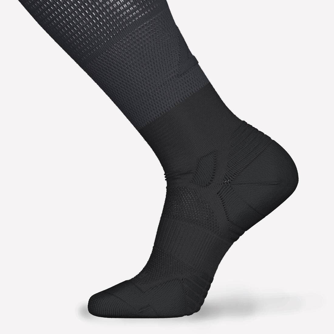 Compression Running Socks - 500, Black, No Color, large image number 3