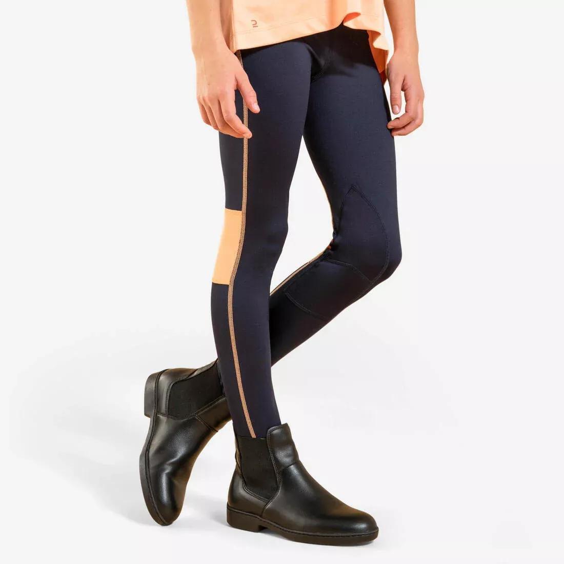 Kids Light Horse Riding Leggings - 100, Navy, , large image number 1