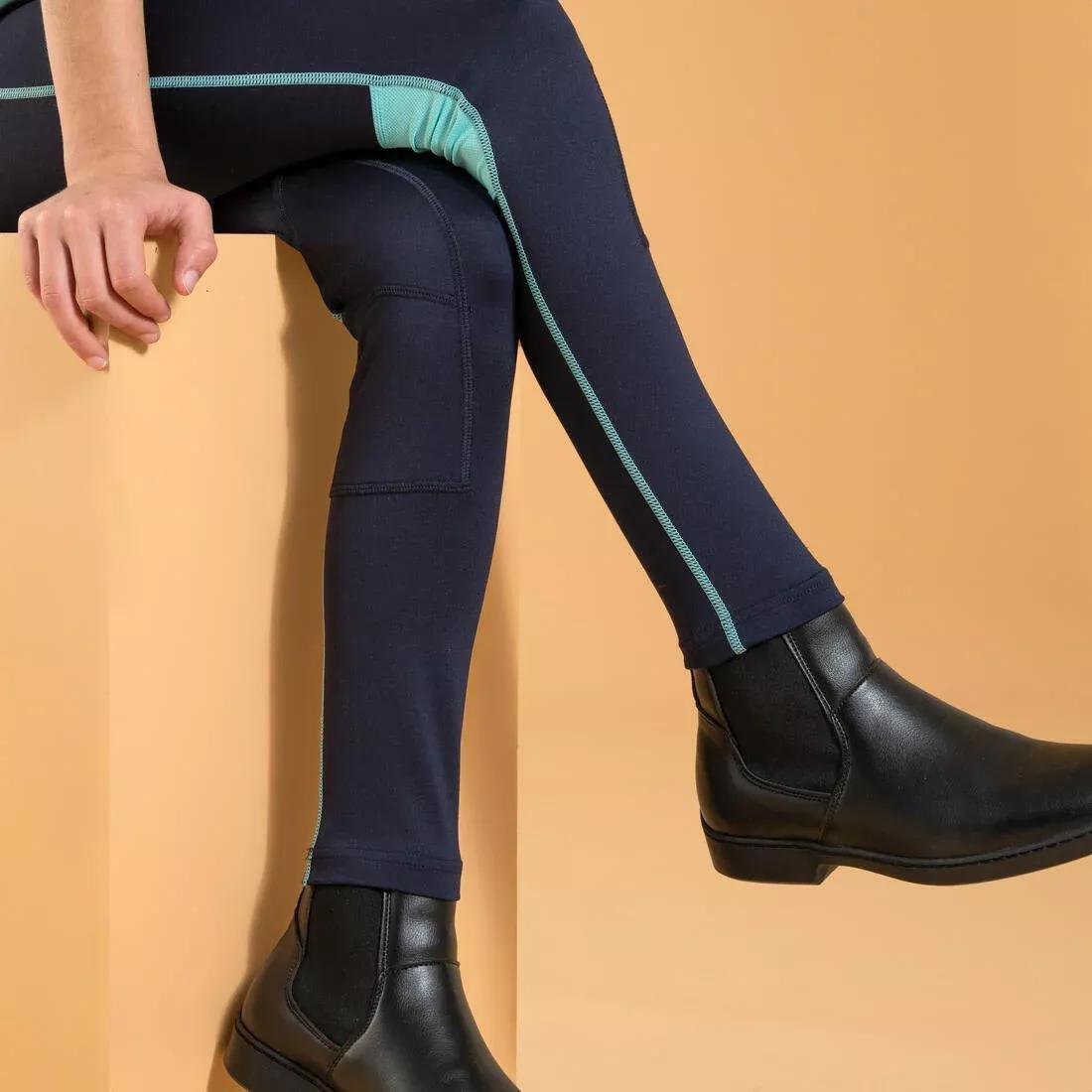 Kids Light Horse Riding Leggings - 100, Navy, , large image number 6