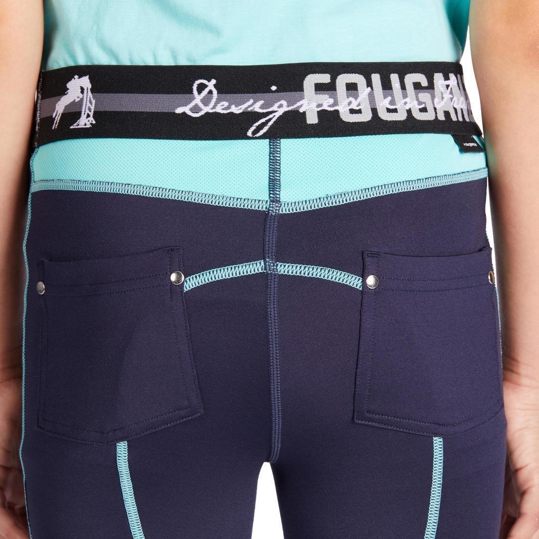 Kids Light Horse Riding Leggings - 100, Navy, , large image number 8