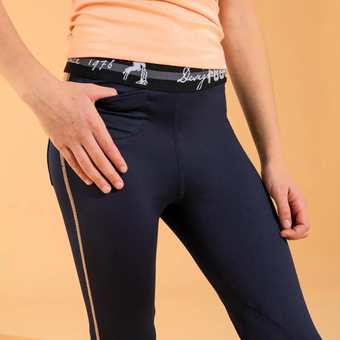 Kids Light Horse Riding Leggings - 100, Navy, , large image number 10
