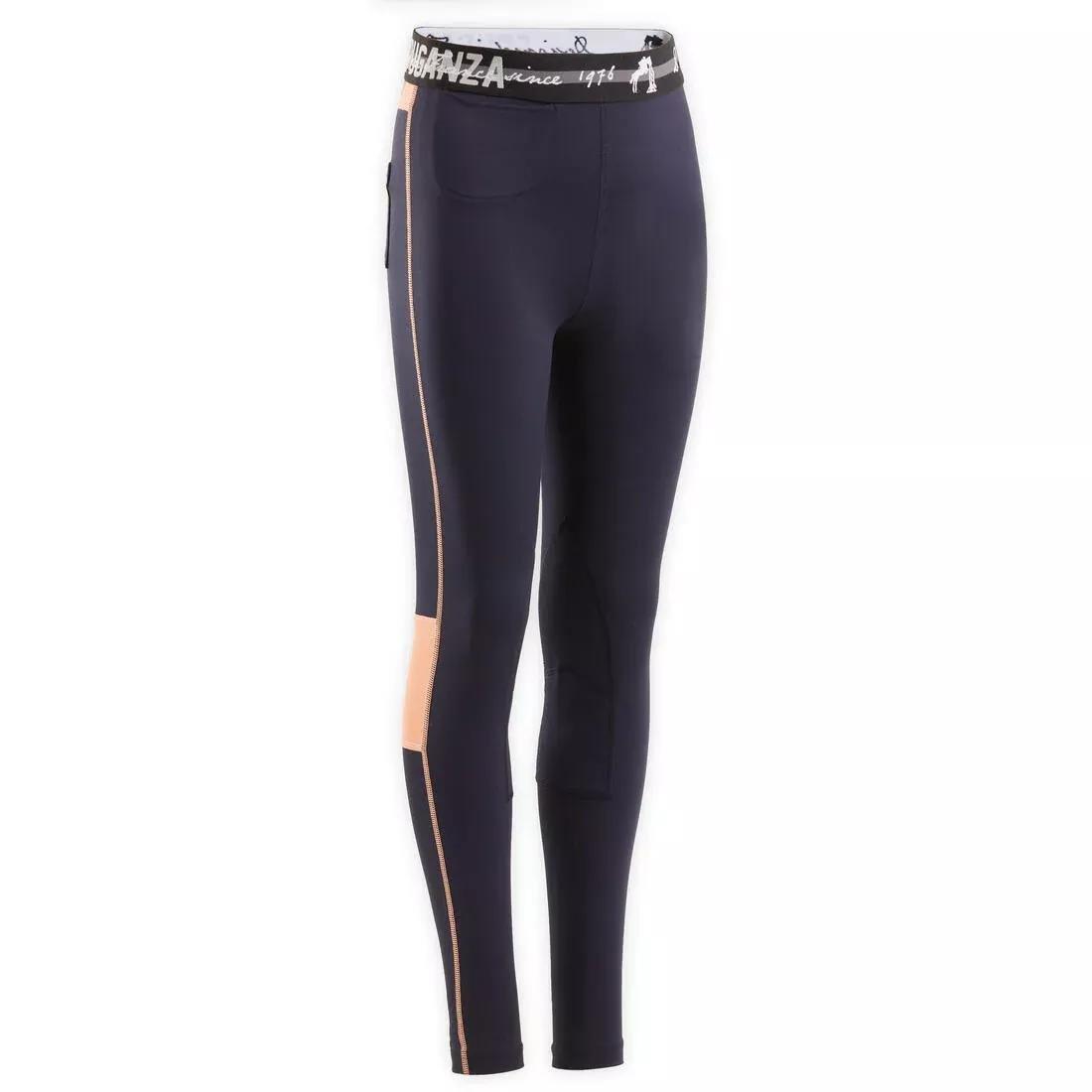 Kids Light Horse Riding Leggings - 100, Navy, , large image number 14