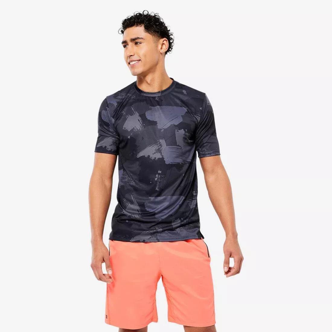 Men Fitness Breathable Essential Short-Sleeved Crew Neck T-Shirt, Navy, , large image number 0