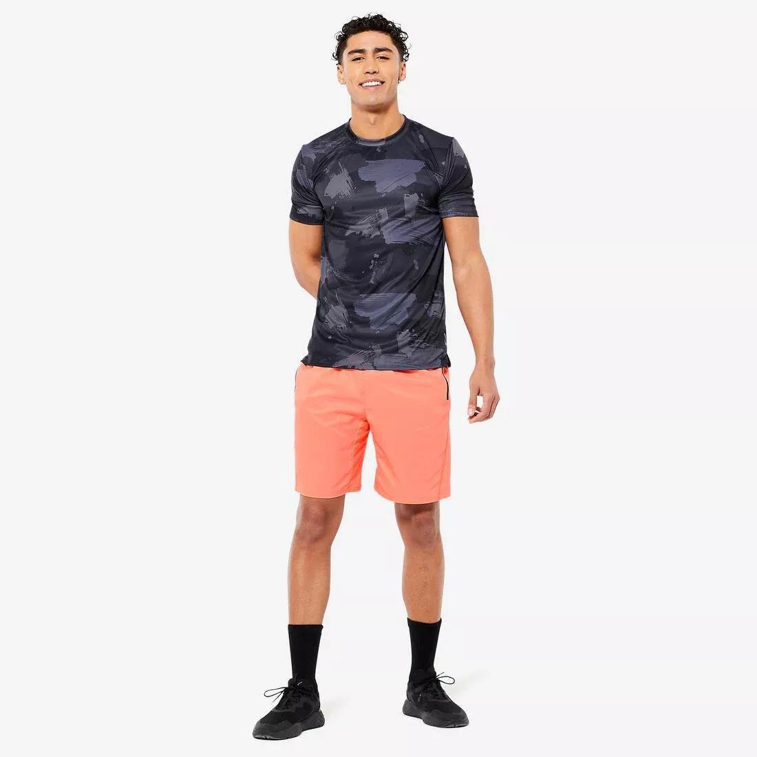 Men Fitness Breathable Essential Short-Sleeved Crew Neck T-Shirt, Navy, No Color, large image number 9